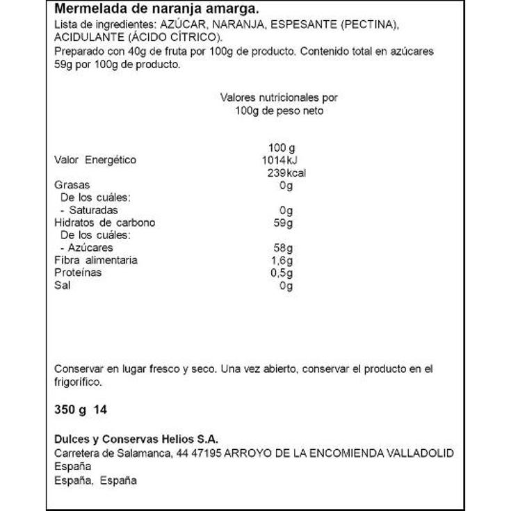 MERMELADA EXTRA NARANJA AMARGA SPAR TARRO 350 GR