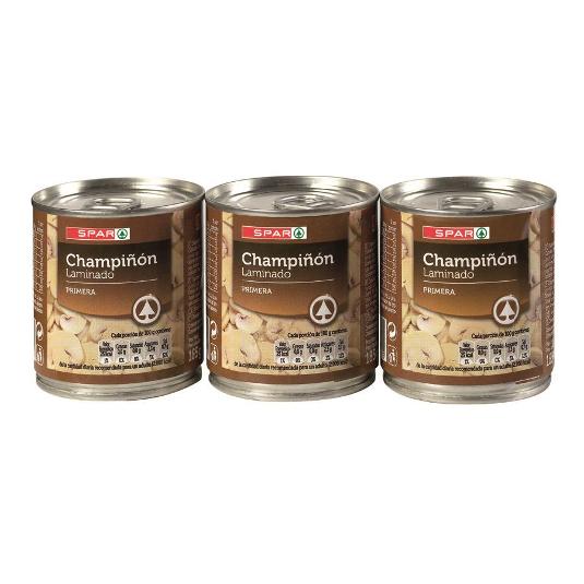 CHAMPIÑON LAMINADO 3X185 SPAR PACK 555 GR