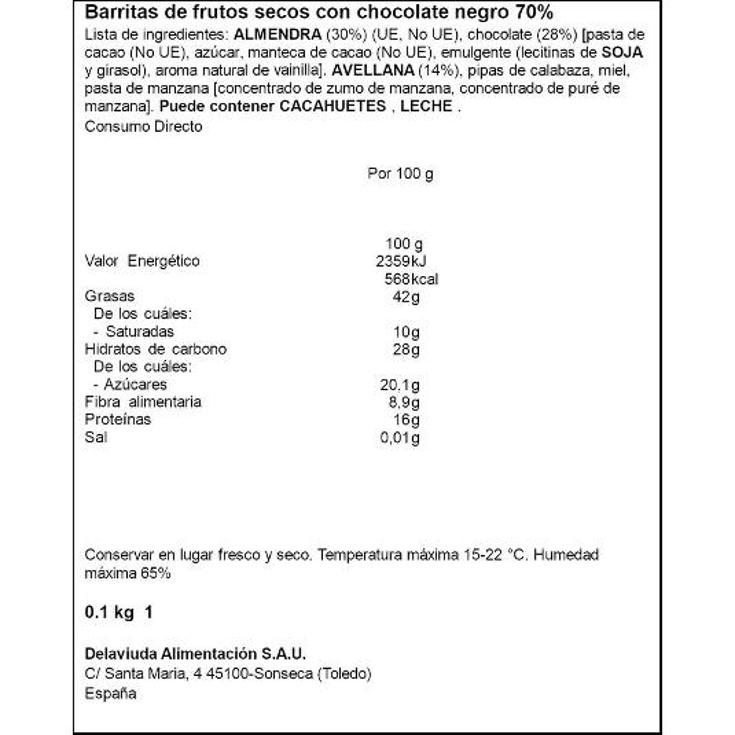 BARRITAS ALM.CHOC.NEGRO 4X25GR EL ALMENDRO ESTCHE 100 GR