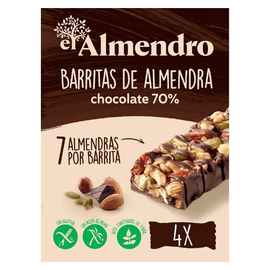 BARRITAS ALM.CHOC.NEGRO 4X25GR EL ALMENDRO ESTCHE 100 GR