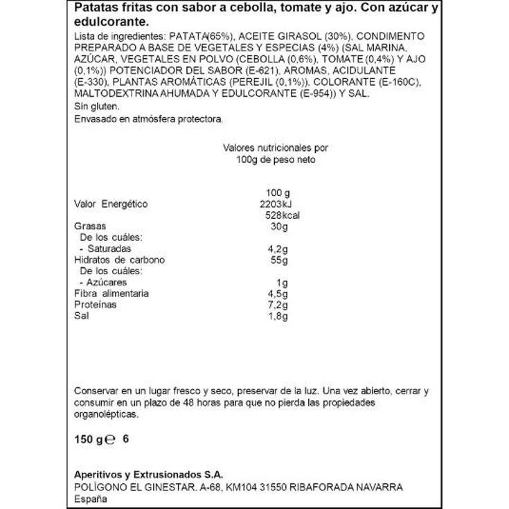 PATATAS FRITAS CAMPESINAS SPAR BOLSA 150 GR