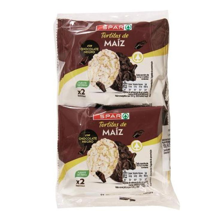 TORTITAS MAIZ CHOCOLATE NEGRO SPAR PQTE 100 GR