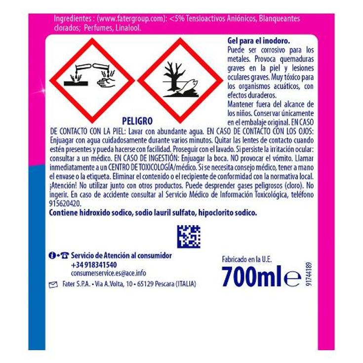 LIMPIADOR WC GEL HIGIENIZANTE ACE BTLLA 700 ML