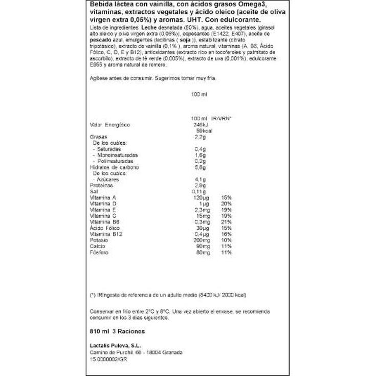 BEBIDA OMEGA3 VAINILLA CREMOSO PULEVA PACK 750 ML