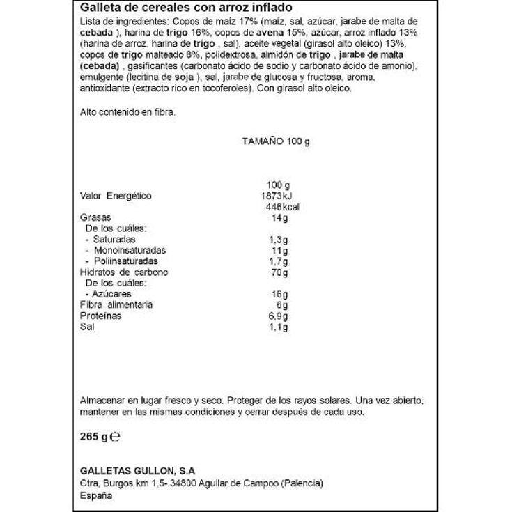 GALLETAS CROCANT ORIGINAL VITAL GULLON PQTE 265 GR