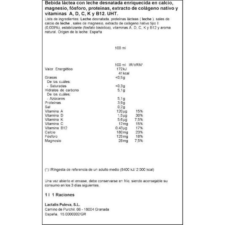 LECHE DESNATADA CALCIO+COLAGENO PULEVA BRIK 1 LT