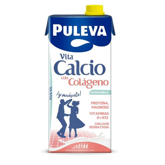 LECHE DESNATADA CALCIO+COLAGENO PULEVA BRIK 1 LT