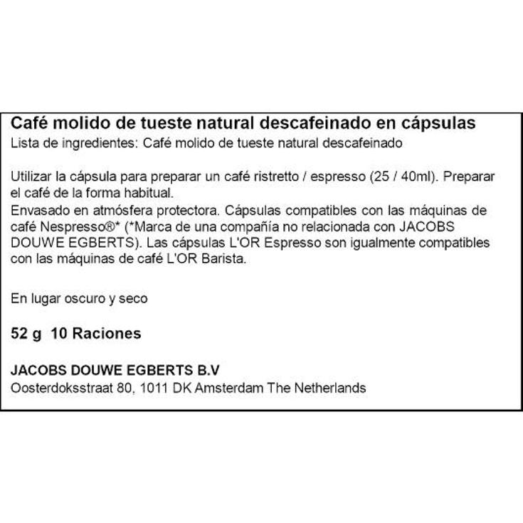 CAFE CAPS.(NESP.)DESCAF.INTENSO LÓR ESTCHE 10 UD