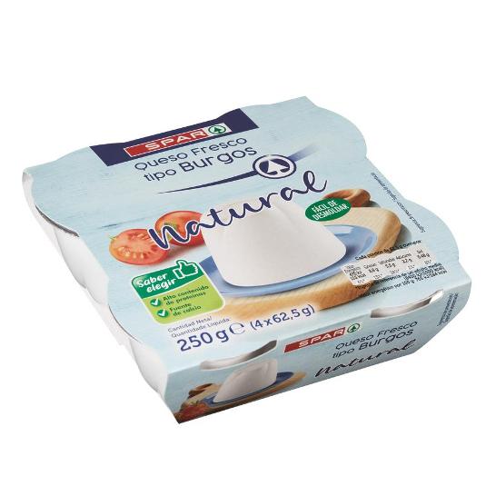 QUESO FRESCO BURGOS X4 SPAR PACK 250 GR