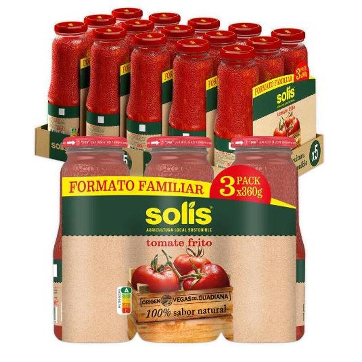 TOMATE FRITO FRASCO 3X360 SOLIS FRASCO 1080 GR