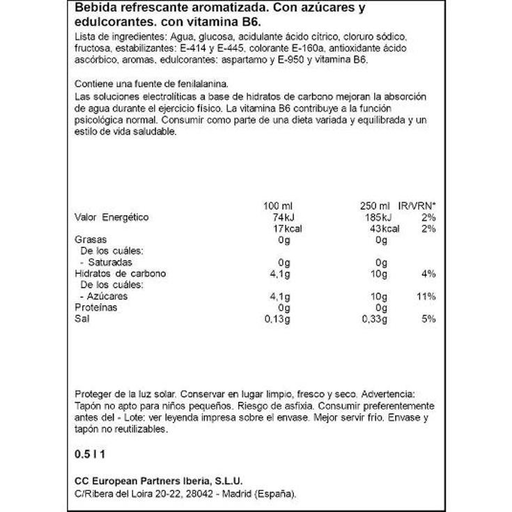 REFRESCO ISOTONICO GOLDEN MANGO POWERADE PET 50 CL