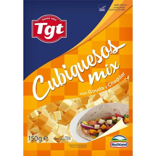 QUESO ENSALADA CUBIQUESOS MIX HOCHLAND BOLSA 150 GR