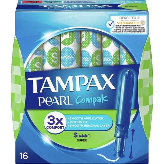 TAMPONES COMPAK PEARL SUPER 16U TAMPAX CAJA 16 UD