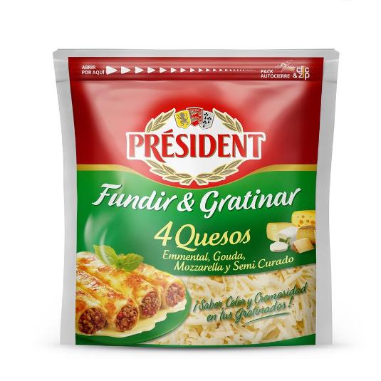 QUESO RALLADO 4 QUESOS PRESIDENT SOBRE 150 GR