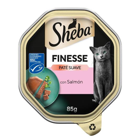 COMIDA GATOS FINE MOU SALMON SHEBA TRRNA 85 GR