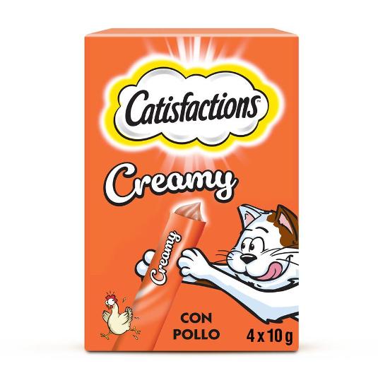 SNACK GATO LIQ. CREAMY POLLO CATISFACTION CAJA 40 GR