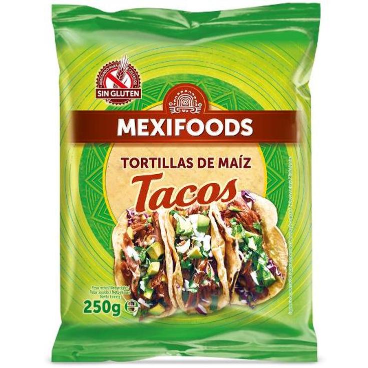 TORTILLA MAIZ TACOS X10 MEXIFOODS BOLSA 250 GR