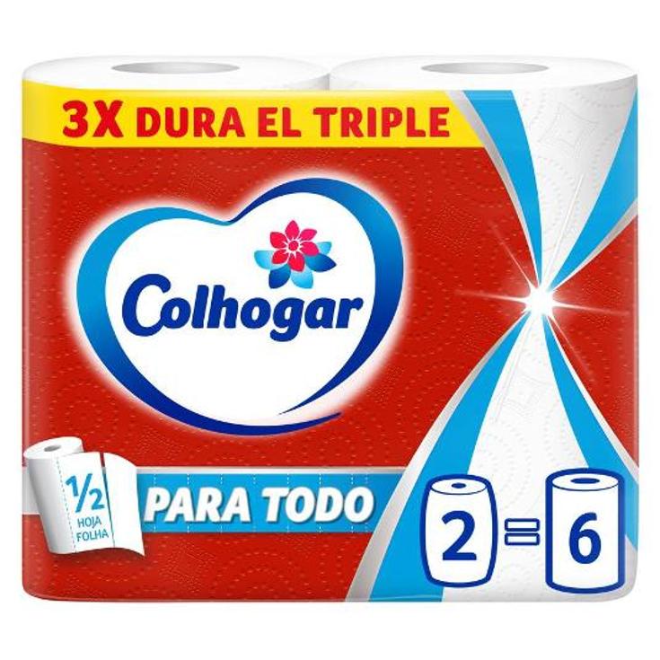 PAPEL COCINA PARA TODO 2=6 COLHOGAR PQTE 2 UD
