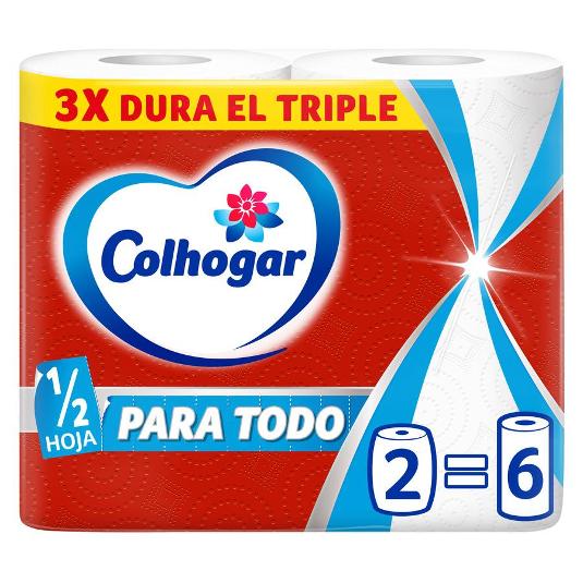 PAPEL COCINA PARA TODO 2=6 COLHOGAR PQTE 2 UD