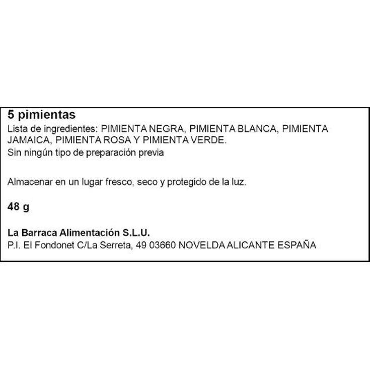 MOLINILLO 5 PIMIENTAS 48G SPAR FRASCO 48 GR