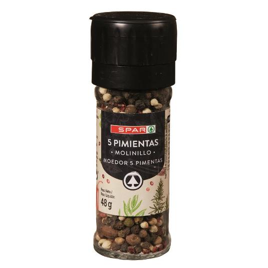 MOLINILLO 5 PIMIENTAS 48G SPAR FRASCO 48 GR