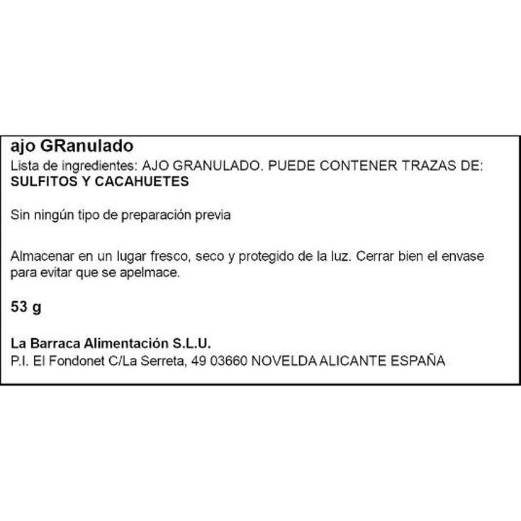 AJO GRANULADO 53G ESPECIAS SPAR FRASCO 53 GR