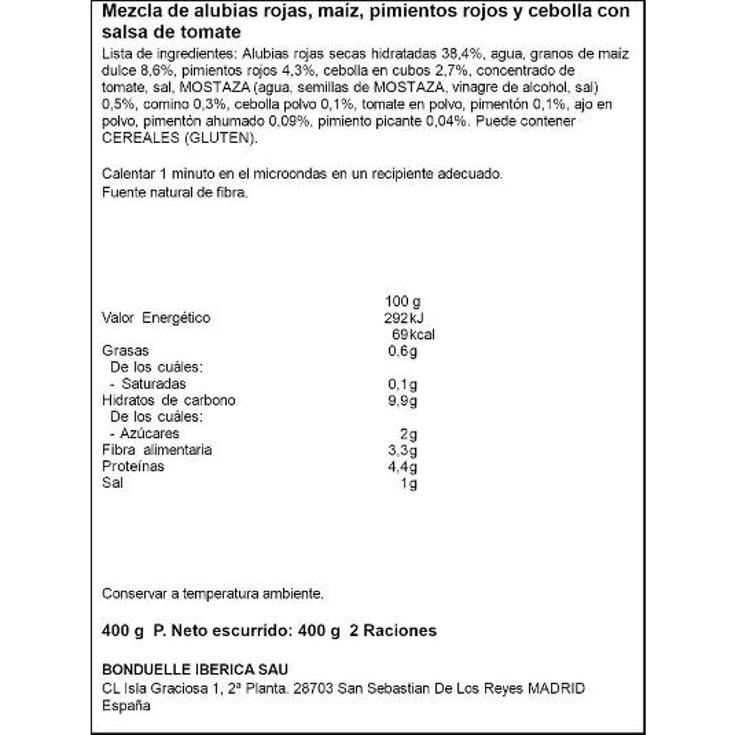 CHILI SIN CARNE BONDUELLE LATA 400 GR
