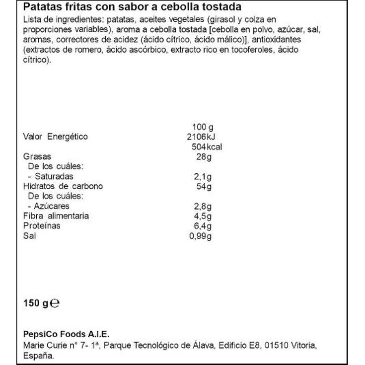 PATATAS CEBOLLA LAYS BOLSA 150 GR