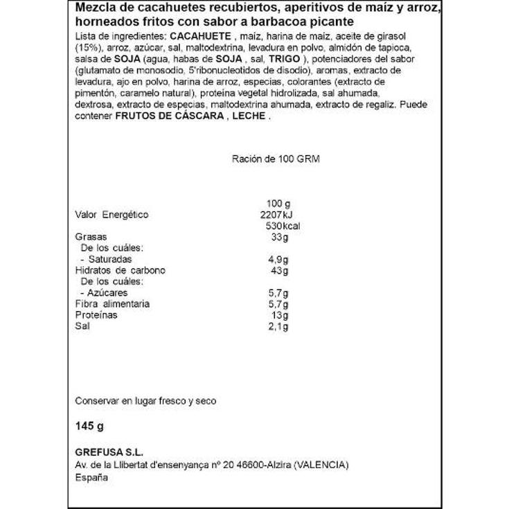 MEZCLA FRUTOS SECOS MIX TIJUANA GREFUSA BOLSA 145 GR
