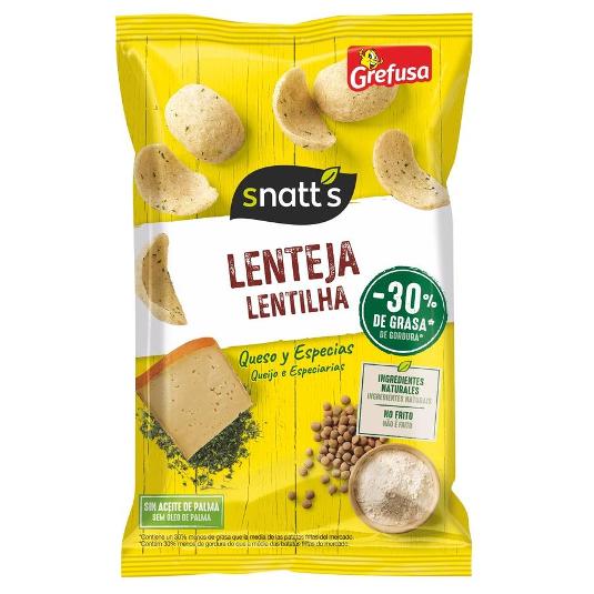 SNACKS LENTEJAS QUESO ESPECIAS SNATTS BOLSA 90 GR