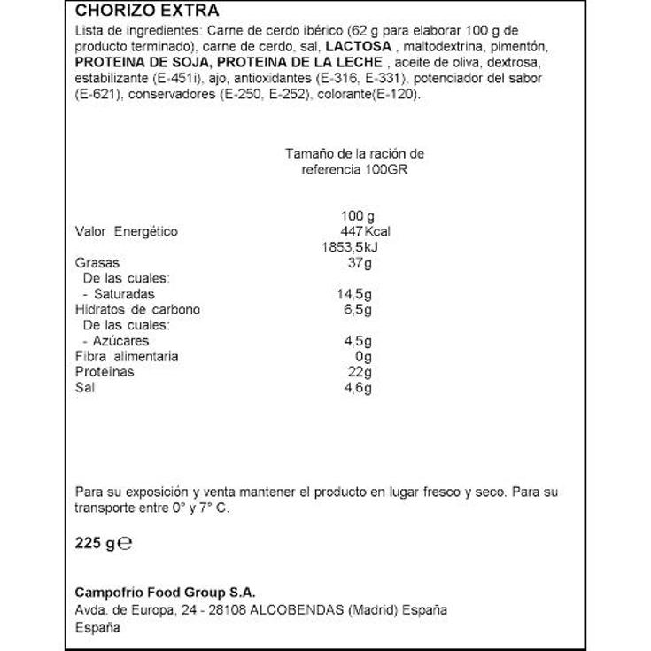 CHORIZO G.SELECCION IBERICO NAVIDUL PIEZA 225 GR