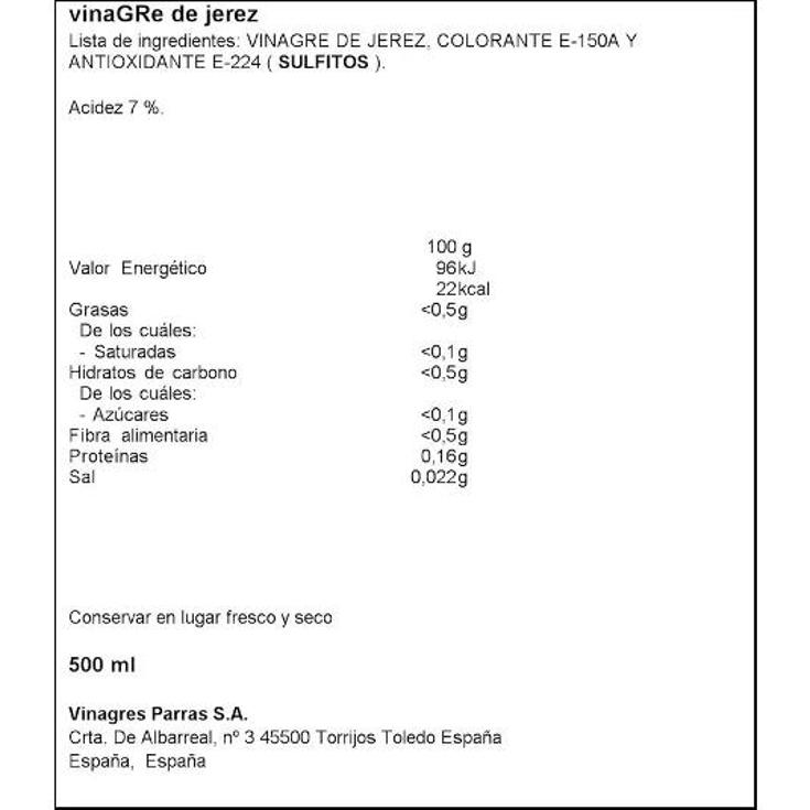 VINAGRE DE JEREZ SPAR BTLLA 500 ML