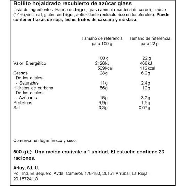 NEVADITOS BOLLITOS HOJALDRADOS REGLERO CAJA 500 GR