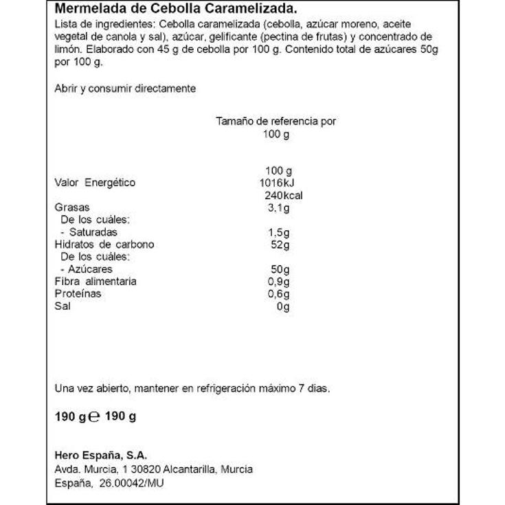MERMELADA CEBOLLA IDEAL MARIDAJ HERO FRASCO 190 GR