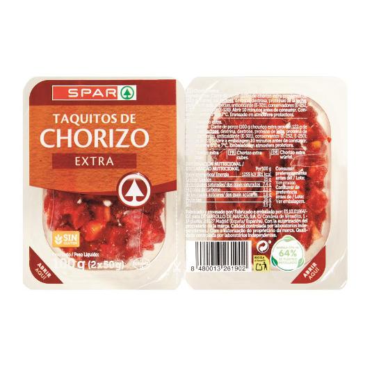 TAQUITOS CHORIZO 2X50 SPAR PACK 100 GR