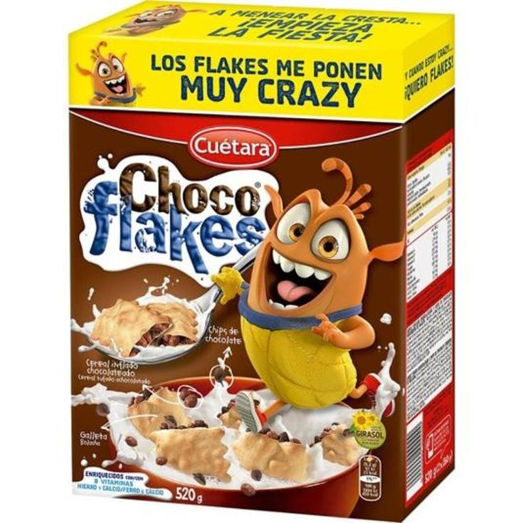 CEREALES CHOCO FLAKES CUETARA PQTE 520 GR