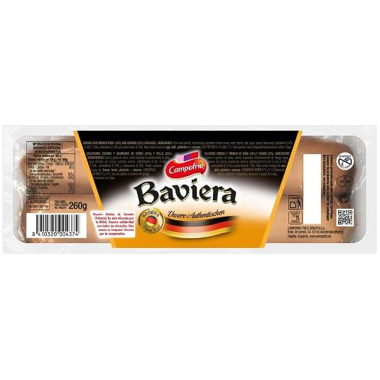 SALCHICHAS BAVIERA X3 CAMPOFRIO PQTE 260 GR