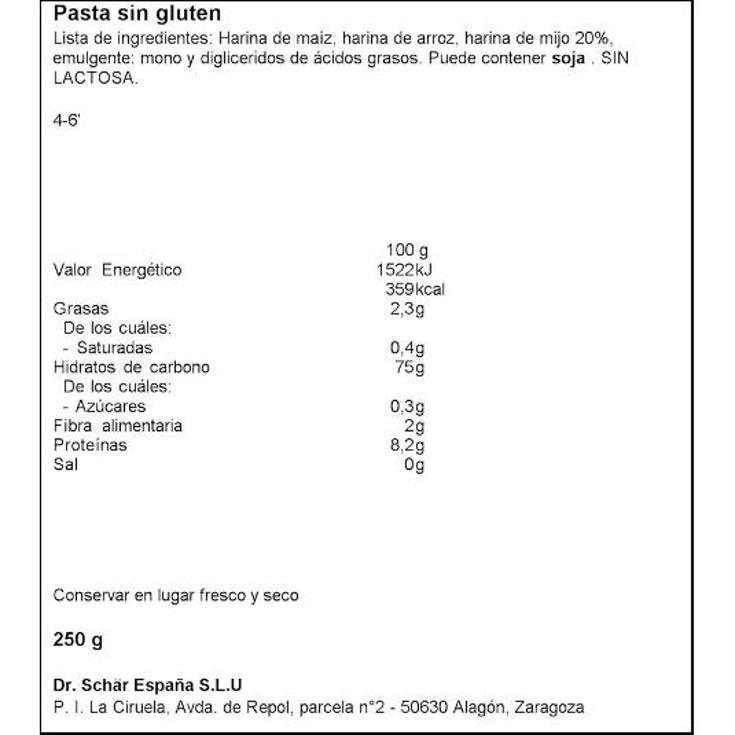 PASTA CAPELLI D ANGE.SIN GLUTEN SCHÄR PQTE 250 GR