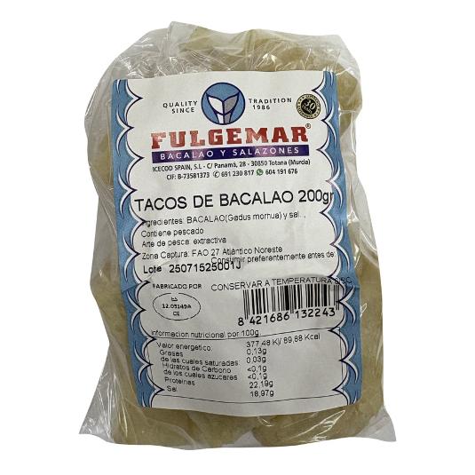 BACALAO TAQUITOS TIPO INGLES FULGEMAR PQTE 200 GR