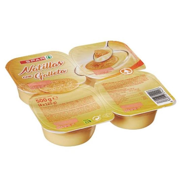 NATILLAS VAINILLA C/GALLETA X4 SPAR PACK 500 GR