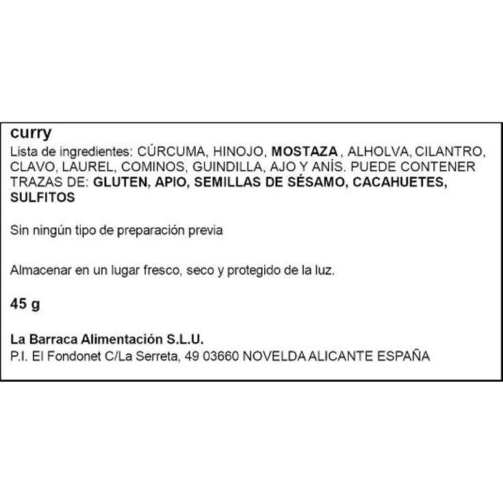 CURRY ESPECIAS 45G SPAR FRASCO 45 GR