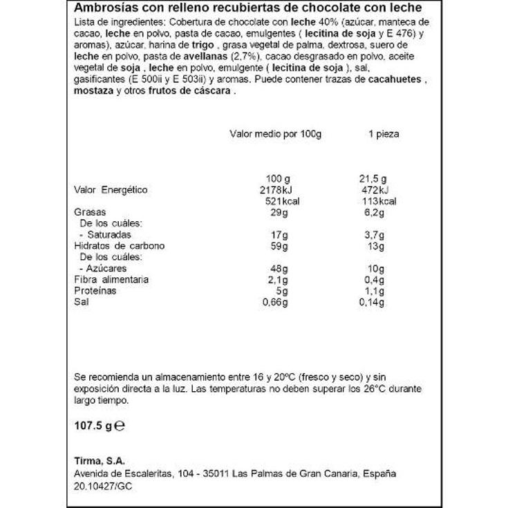 AMBROSIAS AVELLANAS PACK 4 TIRMA PQTE 85 GR