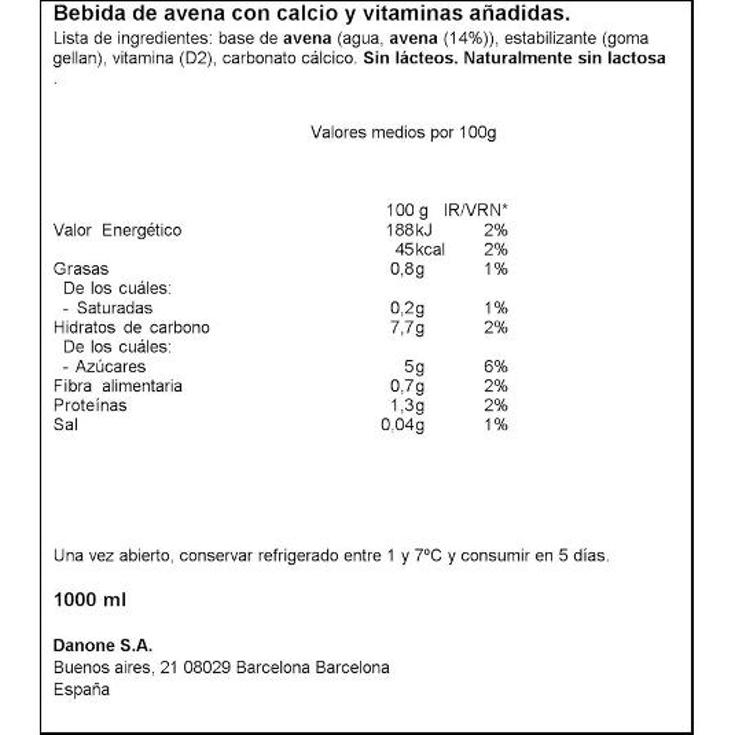 BEBIDA DE AVENA ALPRO BRIK 1 LT