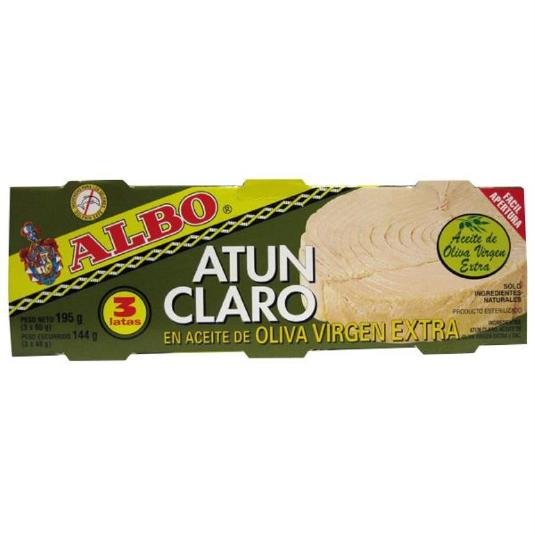 ATUN CLARO ACE.OLIVA VIRG.EXTRA ALBO PACK-3 144 GR