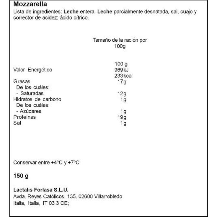 QUESO MOZZARELLA MINI GALBANI UNIDAD 150 GR