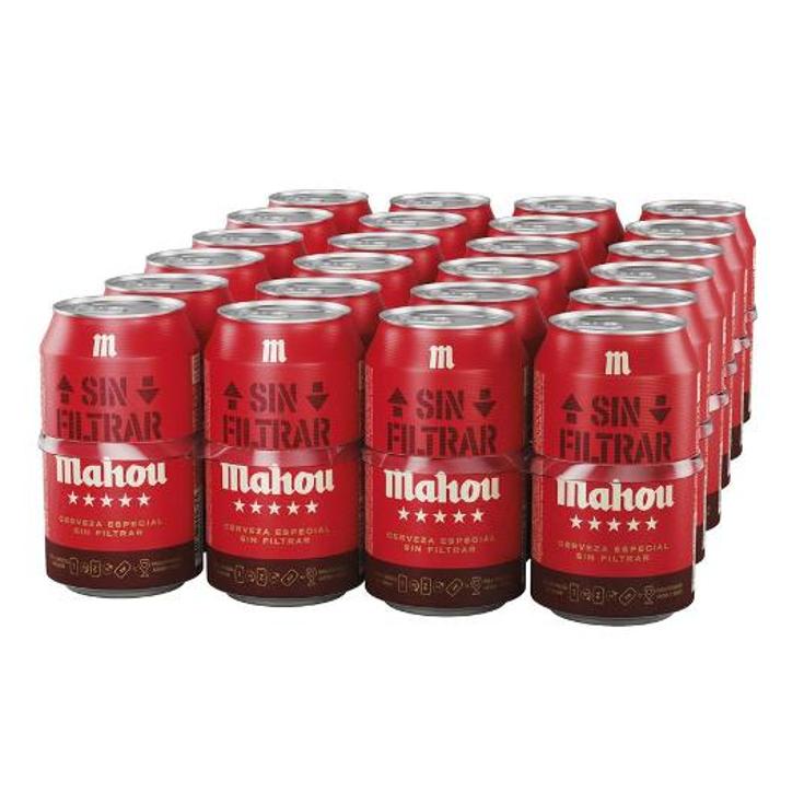 CERVEZA 5 ESTR.SIN FILTRAR 5,5º MAHOU LATA 33 CL