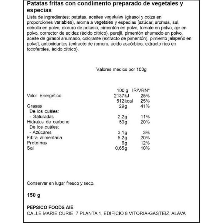 PATATAS FRITAS LAYS CAMPESINAS MATUTANO BOLSA 150 GR