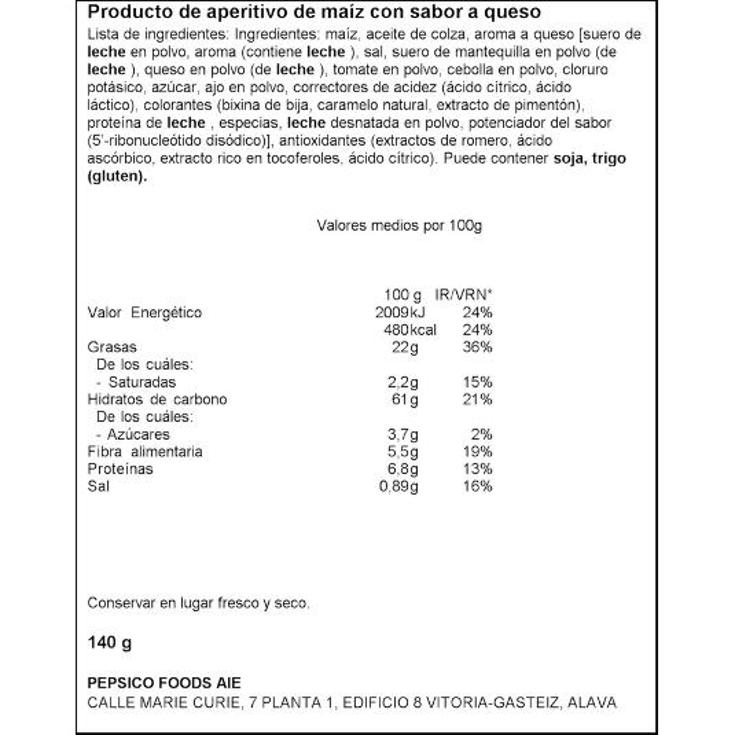APERITIVO DORITOS TEX MEX MATUTANO BOLSA 140 GR