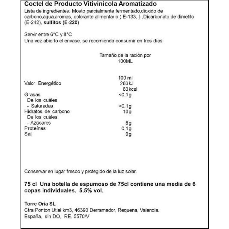 VINO BLUE VERDEJO FRIZZANTE 5º AVIVA BTLLA 75 CL