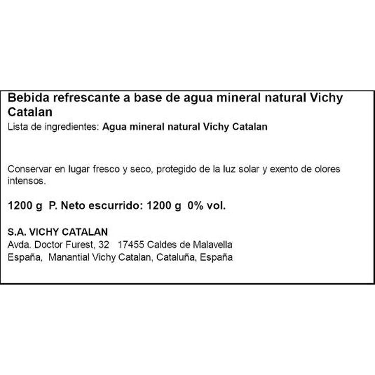 AGUA MINERAL C/GAS VICHY CATALAN PET 1200 ML